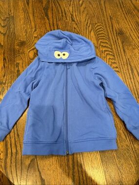 Hanna Andersson Light Blue Kids Zip-Up Hoodie with Eye Hood